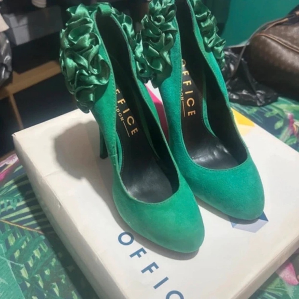 Office Green Ruffled Heels